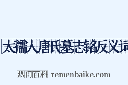 太孺人唐氏墓志铭反义词是什么意思的图片